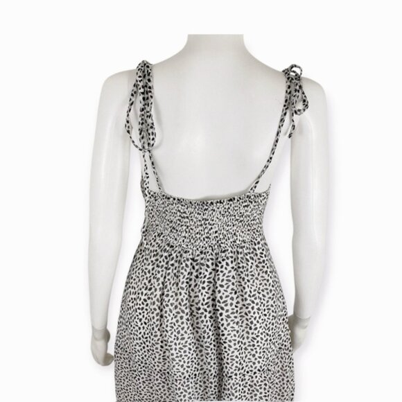 Abercrombie & Fitch Black/White Spotted Chiffon Pleated Maxi Dress - Picture 4 of 12